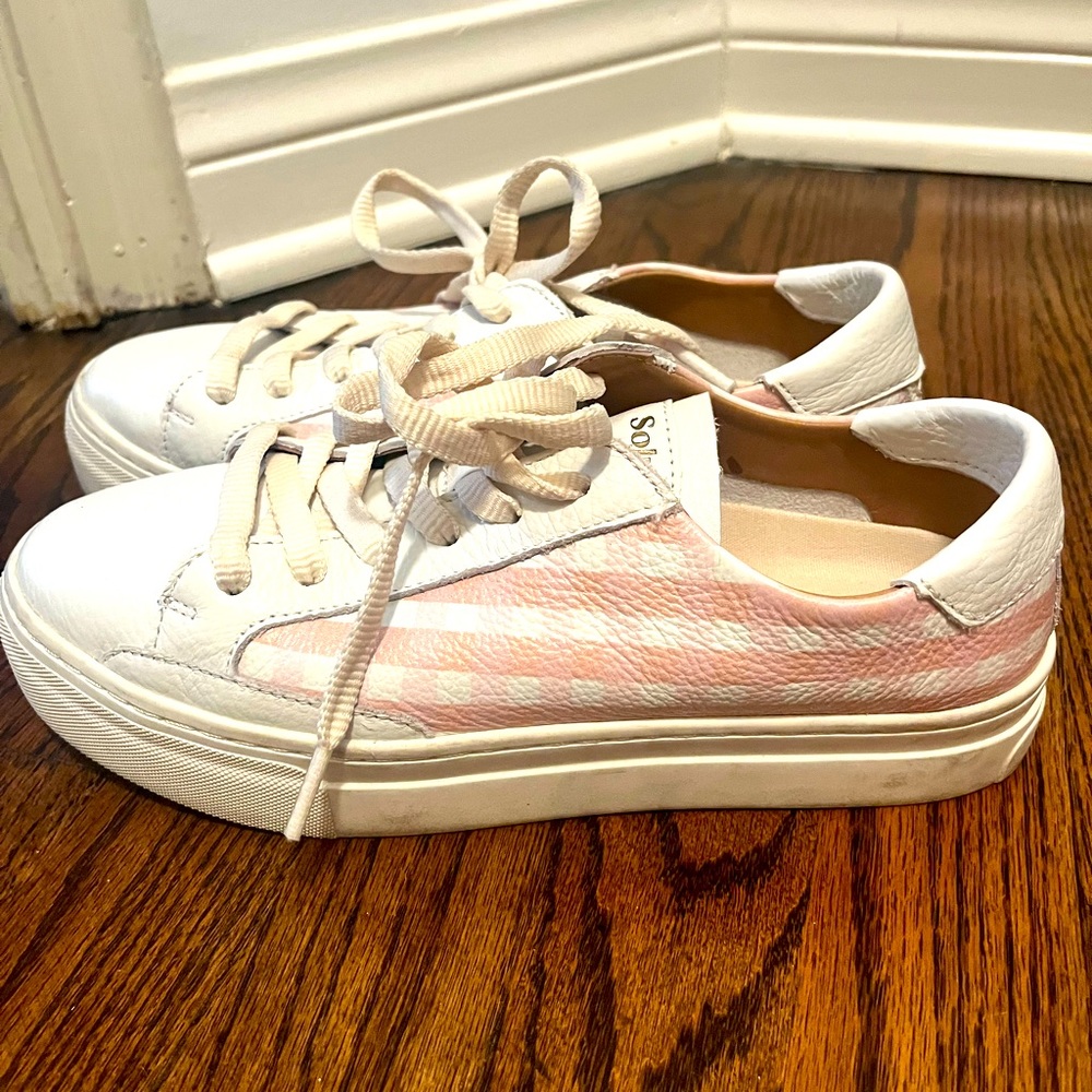 Soludos Ibiza Gingham Platform Sneaker size 7